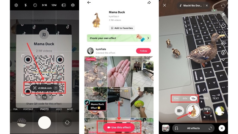 use an effect link or scan code