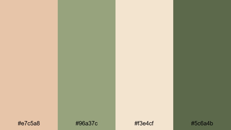 dune grass morning desert sand color palette with hex codes