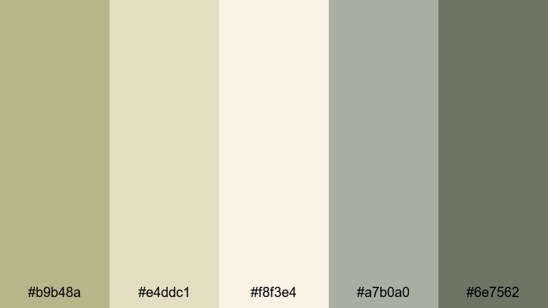 dune sage breeze green khaki color palette with hex codes
