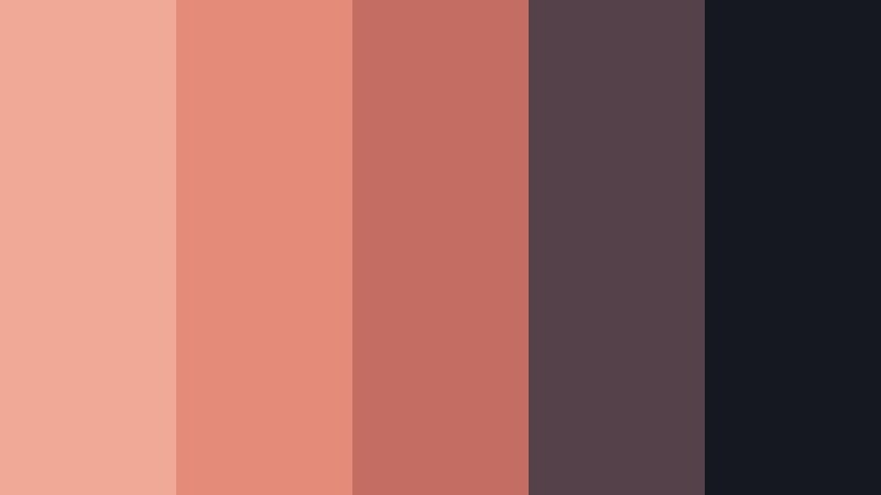 dusky city rooftops muted salmon color palette with hex codes