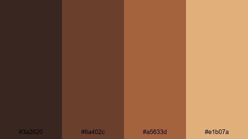 dusky ember frame umber color palette with hex codes