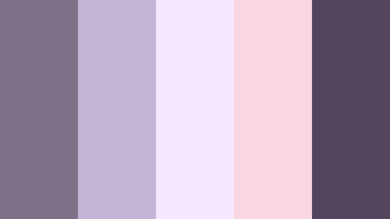 dusky lavender whisper purple ash color palette with hex codes