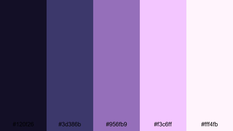 dusky royal fairytale royal color palette with hex codes