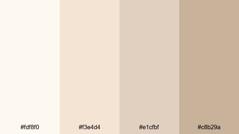 dusted porcelain light white beige color palette with hex codes
