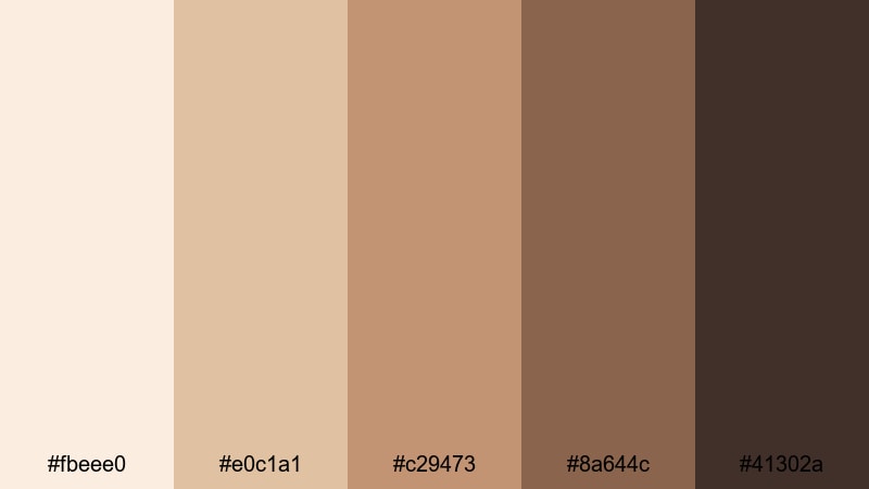 dusty almond roadtrip almond color palette with hex codes