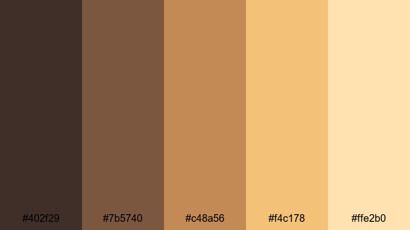 dusty amber film grain brown yellow orange color palette with hex codes