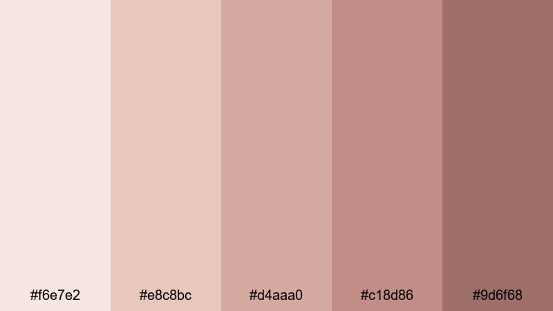 dusty bloom daydream beige pink color palette with hex codes