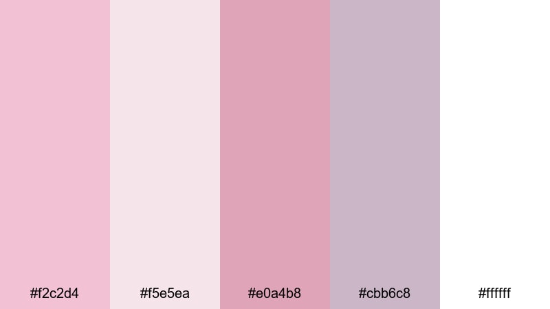 dusty blush minimal pastel pink color palette with hex codes
