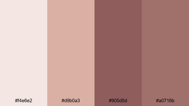 dusty bouquet story rose taupe color palette with hex codes
