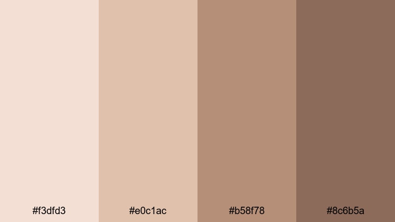 dusty cocoa bouquet pastel brown color palette with hex codes