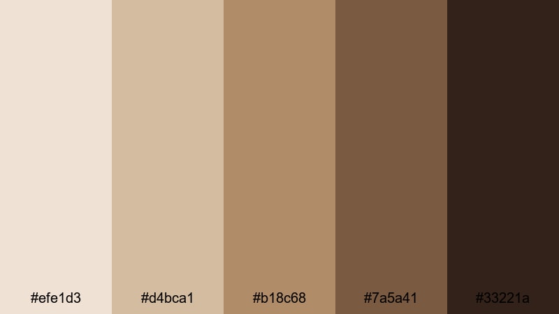 dusty espresso frames coffee cream color palette with hex codes