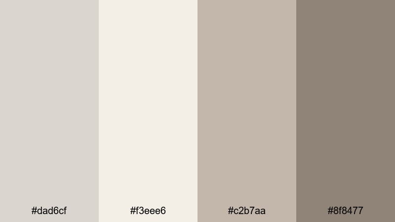 dusty linen studio timberwolf color palette with hex codes