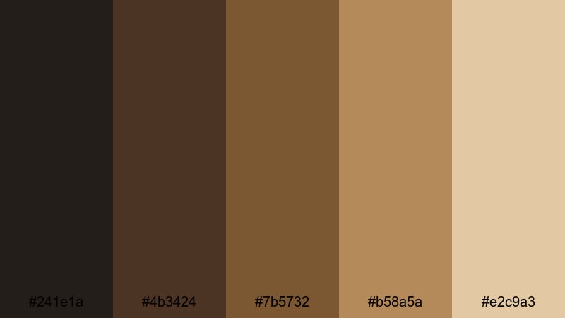 dusty manuscript brown dark academia color palette with hex codes