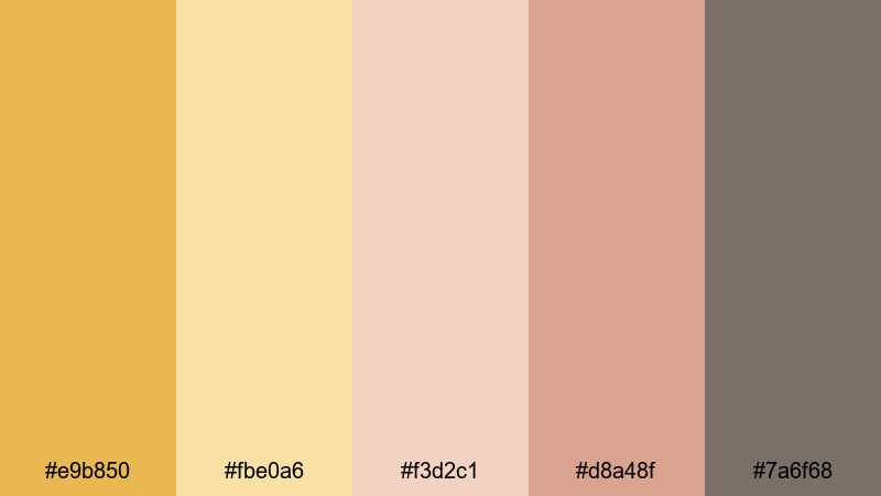 dusty marigold lace harvest gold color palette with hex codes