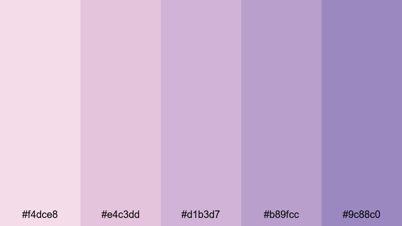 dusty mauve studio pastel pink purple color palette with hex codes
