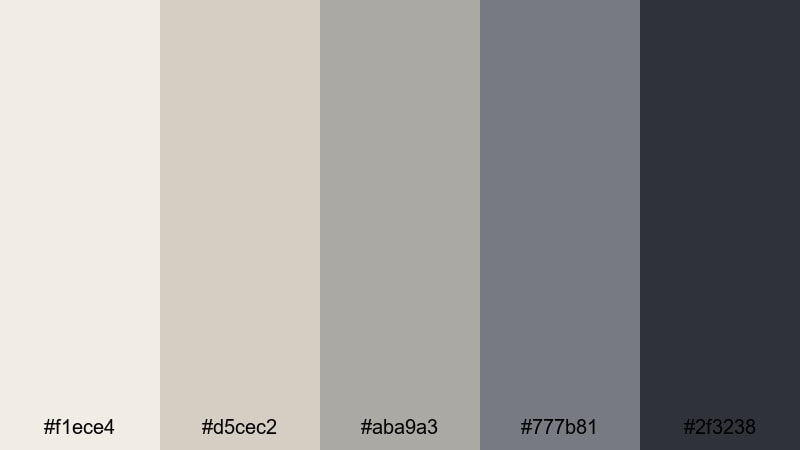 dusty projector beam beige gray color palette with hex codes