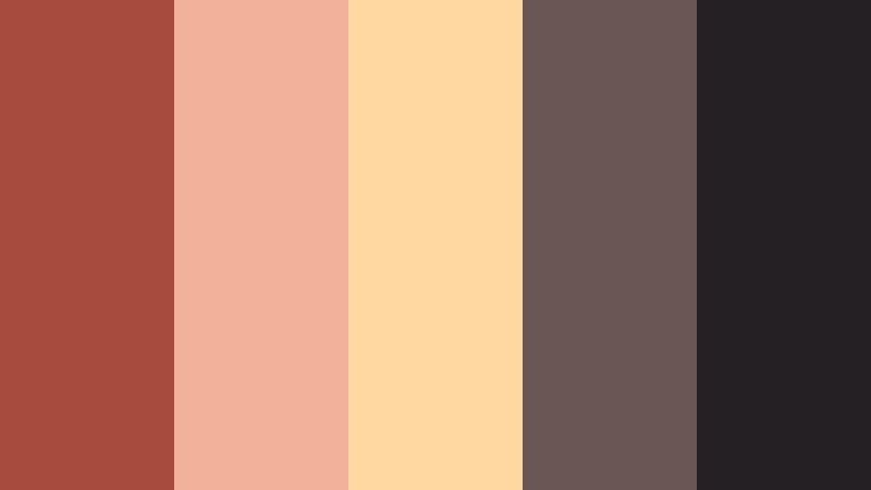 dusty railway sunset clay red color palette with hex codes