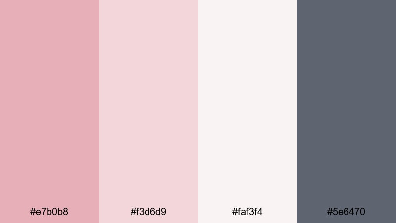 dusty rose interface rose color palette with hex codes