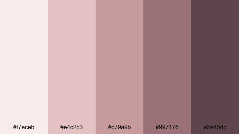 dusty rose keepsake mauve taupe color palette with hex codes