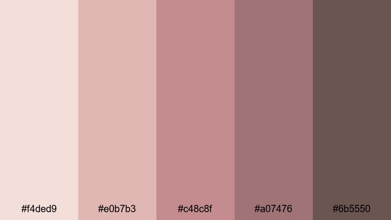 dusty rose nomad boho color palette with hex codes