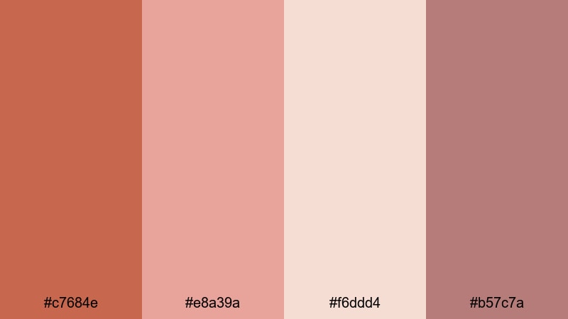 dusty rose terracotta terra cotta color palette with hex codes