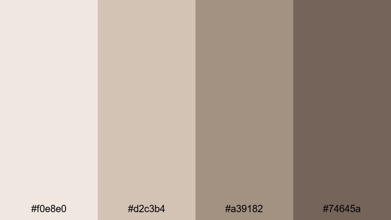 dusty studio light gray brown color palette with hex codes