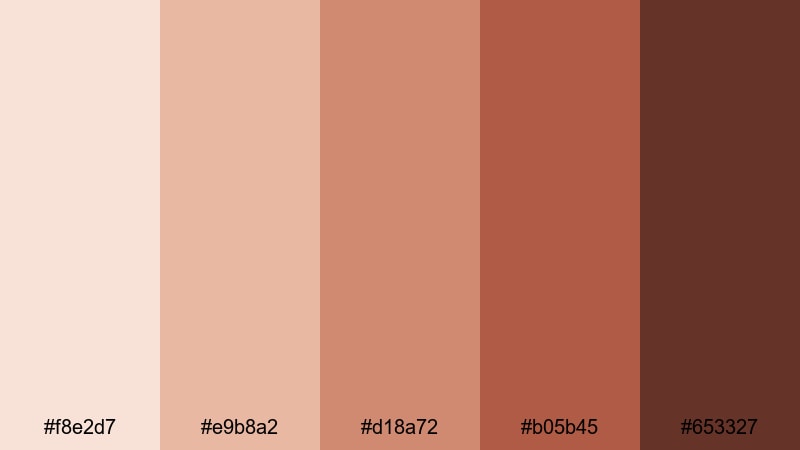 dusty terracotta field desert color palette with hex codes