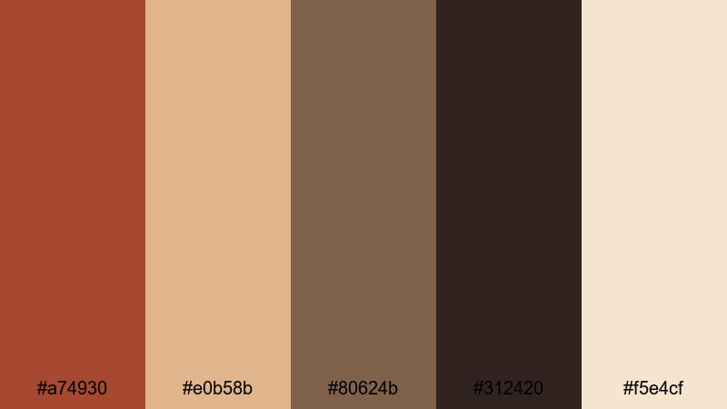 dusty western town red rust color palette with hex codes