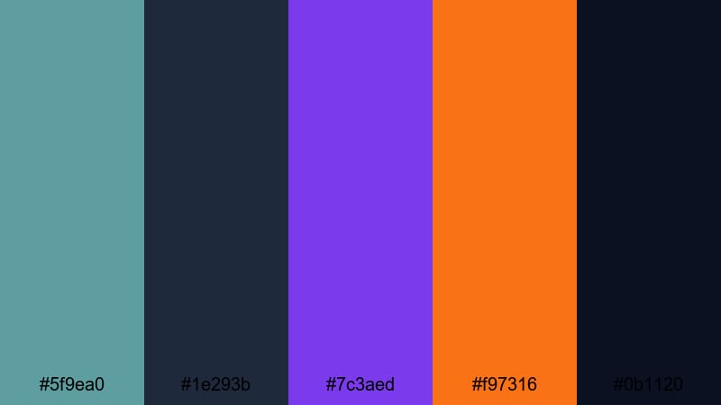 dystopian skyline fade cadet blue color palette with hex codes