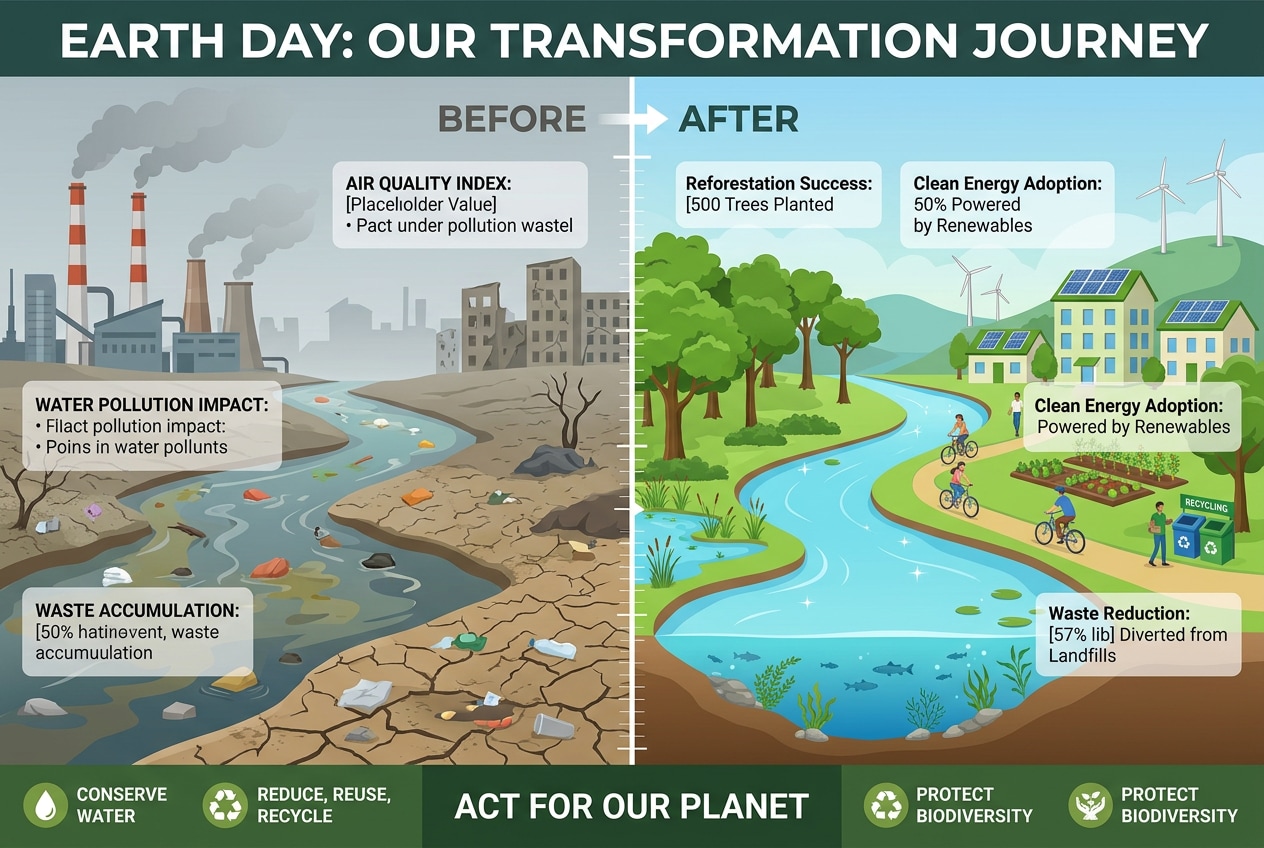 Add impactful titles to eco transformation videos