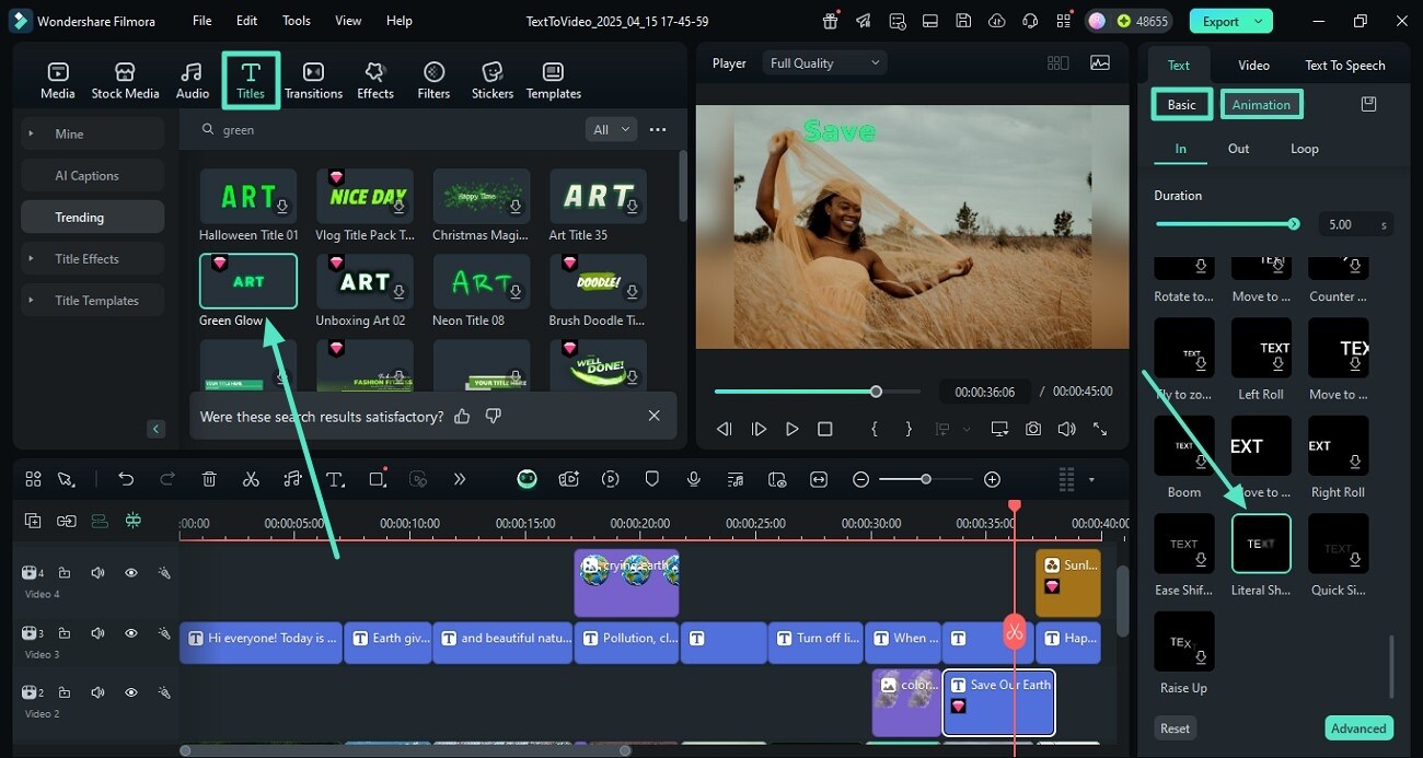 apply animation to added text