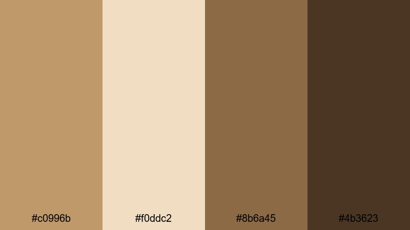 earthy camel fields camel color palette with hex codes