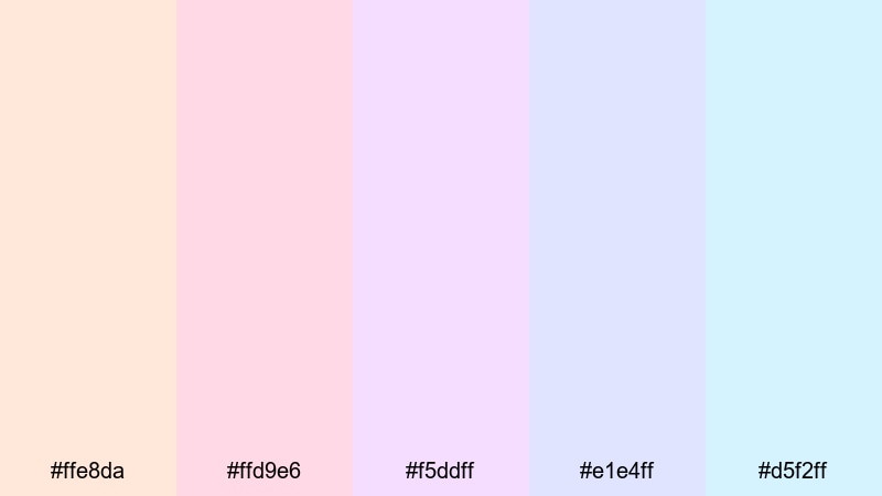 easter sunset fade light color palette with hex codes