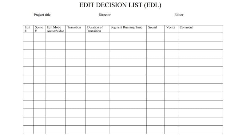 edit decision list template example