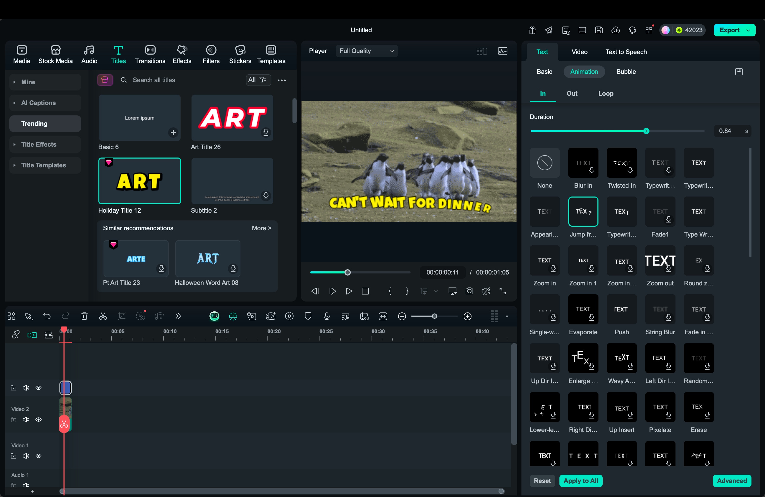 add text animation filmora