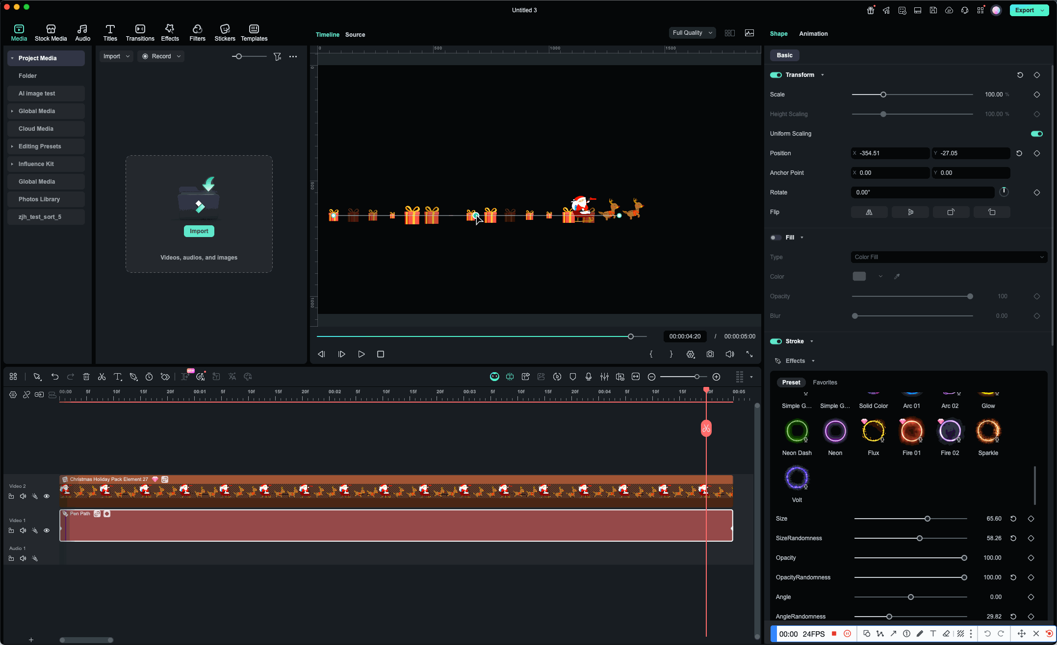 How to use the Pen Tool in Filmora - editing curves