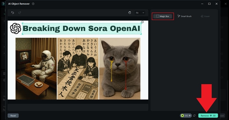 sélectionner le texte à supprimer