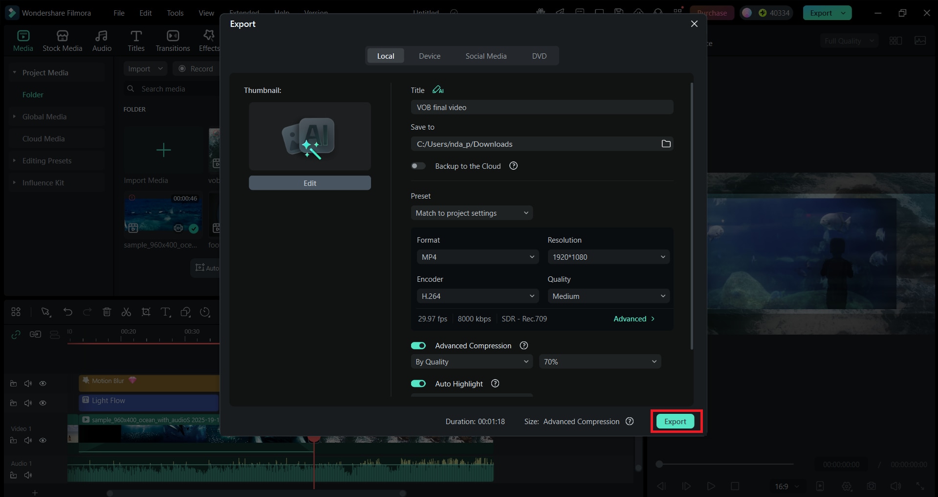 export you final output