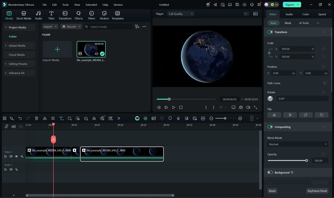 filmora and webm files