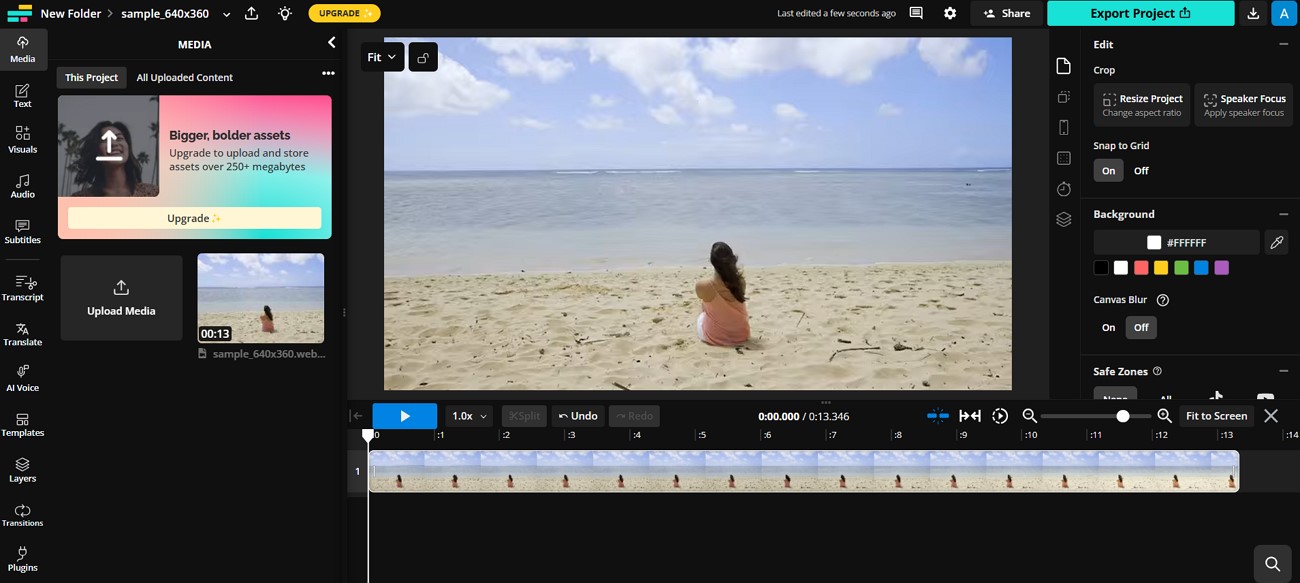 kapwing webm video editor tool