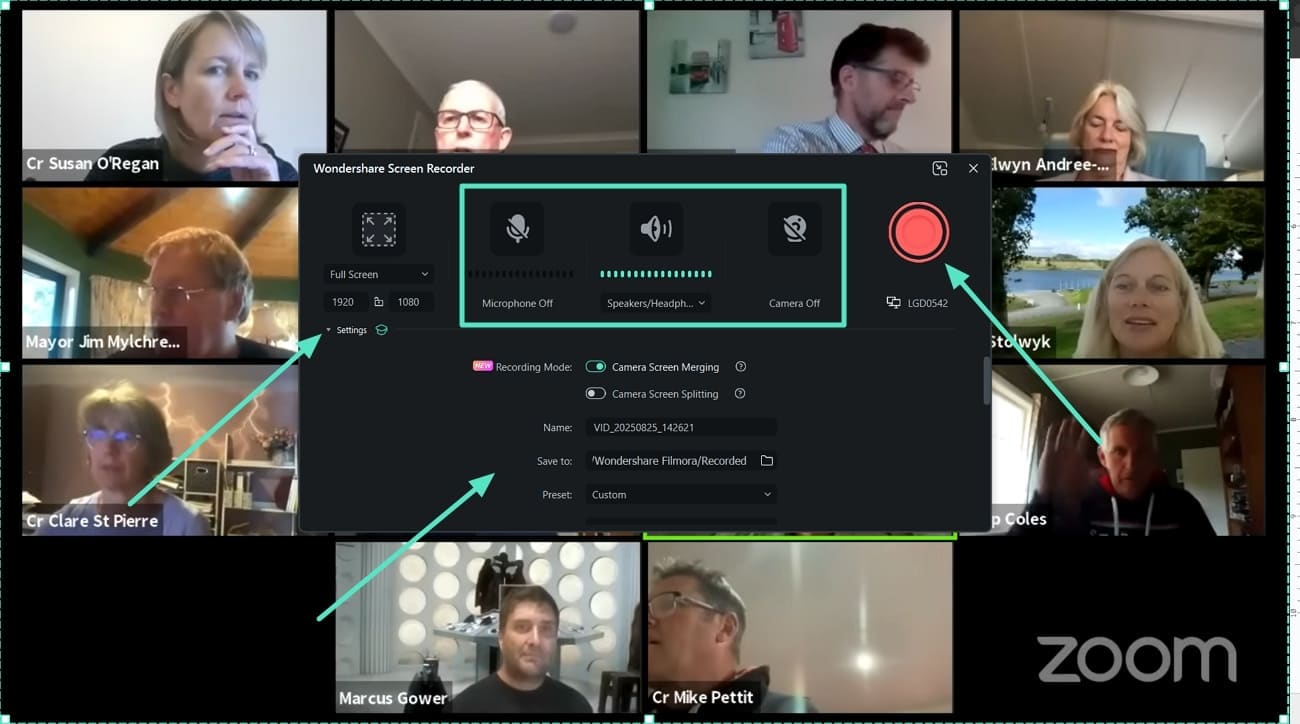 record zoom meeting