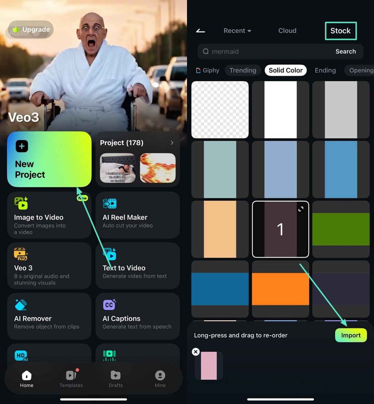 create project add background