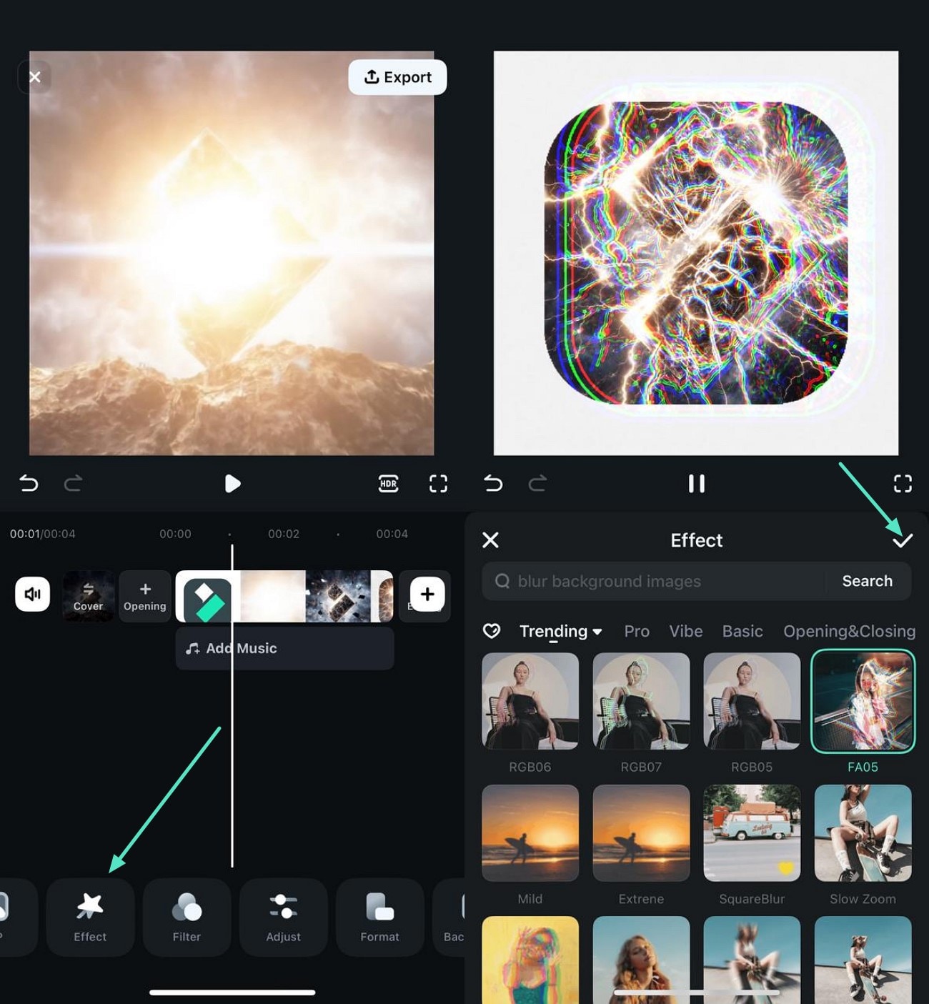 add effect from library