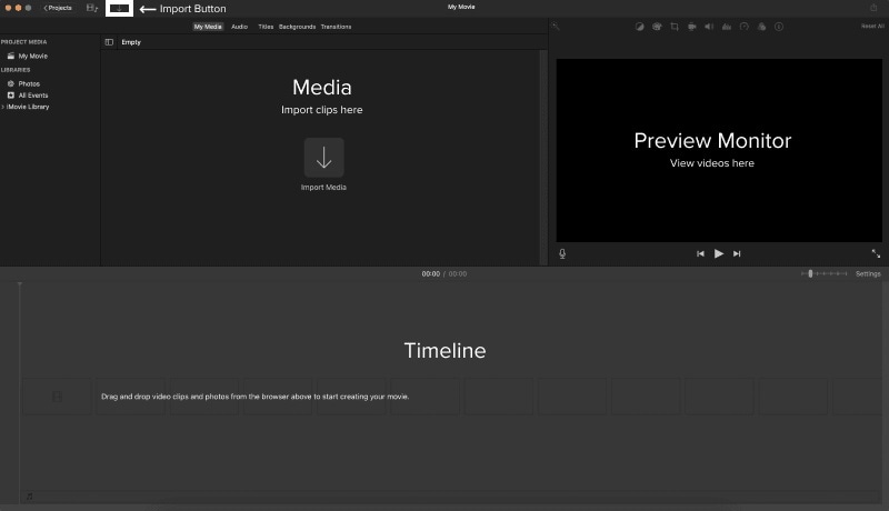 import media to imovie