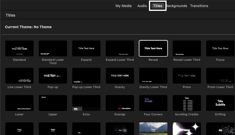 add titles in imovie