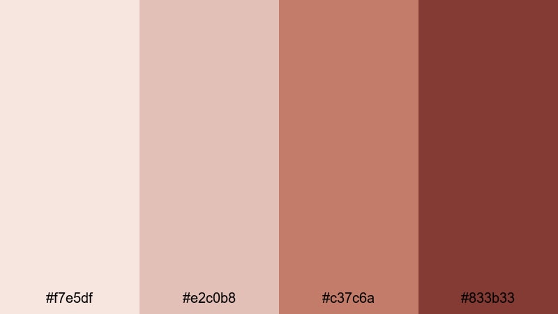 editorial beige rouge beige red color palette with hex codes