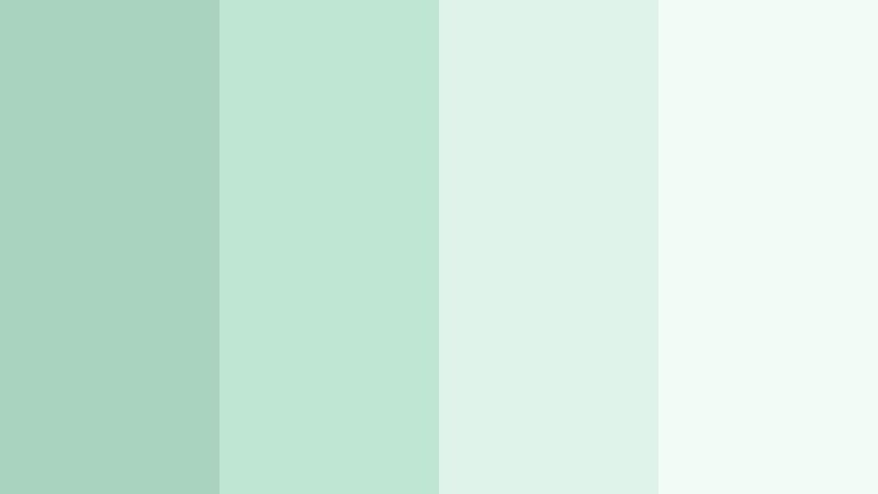 editorial mint monochrome powdered mint color palette with hex codes