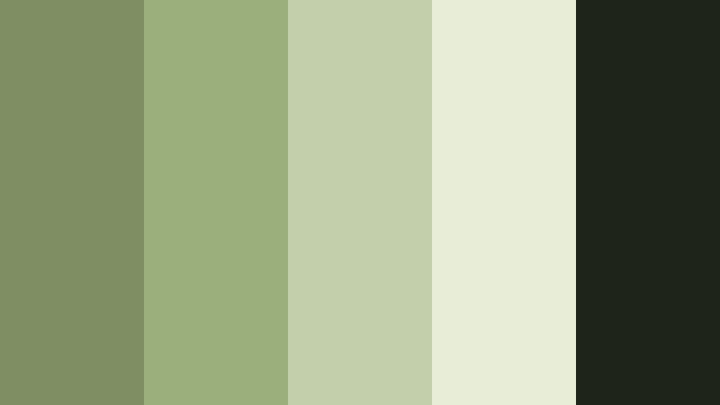 editorial moss monochrome pale moss green color palette with hex codes