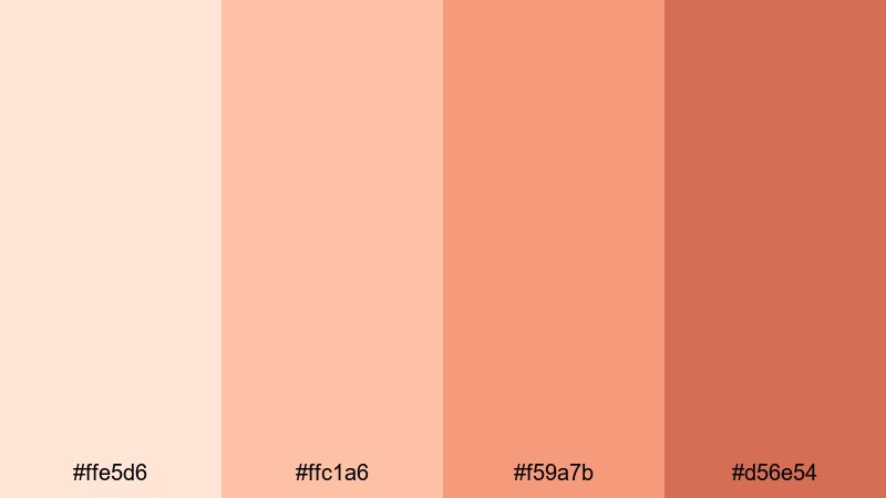 editorial peach pop skin color palette with hex codes