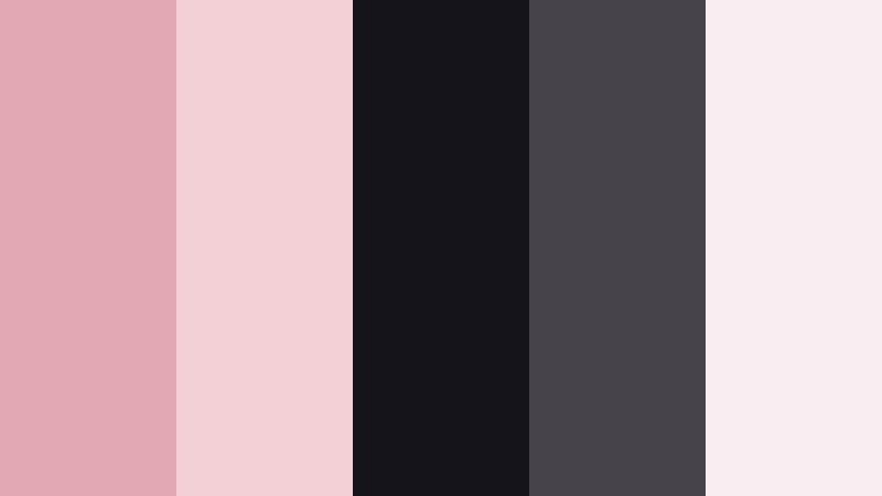 editorial rose noir powdered rose color palette with hex codes
